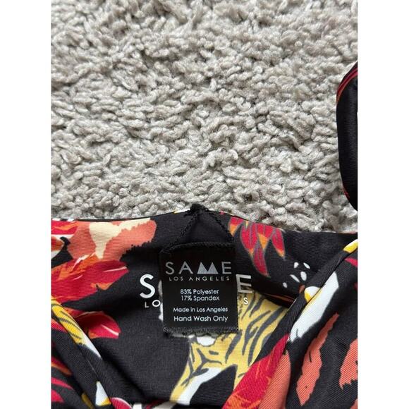 SAME Los Angeles Cutout Jungle Tropical Flatter‎ One Piece Swimsuit Sz S - Picture 4 of 5